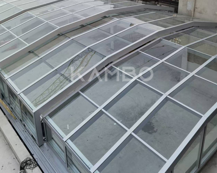 湖北荆州大跨度移动阳光房顶盖